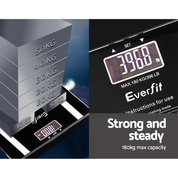 Everfit Bathroom Scales Digital Body Fat 180Kg Electronic Monitor Tracker