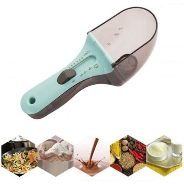 Scale Measuring Spoon Set Adjustable Baking Tool 2Pcs Pale Blue Lily