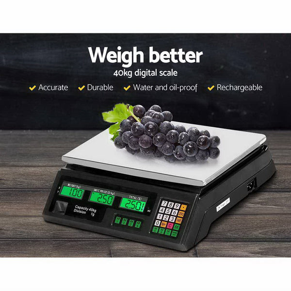 Emajin Scales Digital Kitchen 40Kg Weighing Shop Market Lcd Kitchen Scales