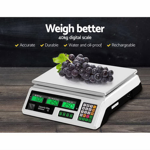 Emajin 40Kg Digital Kitchen Scale Electronic Weighing Shop Market Lcd Kitchen Scales