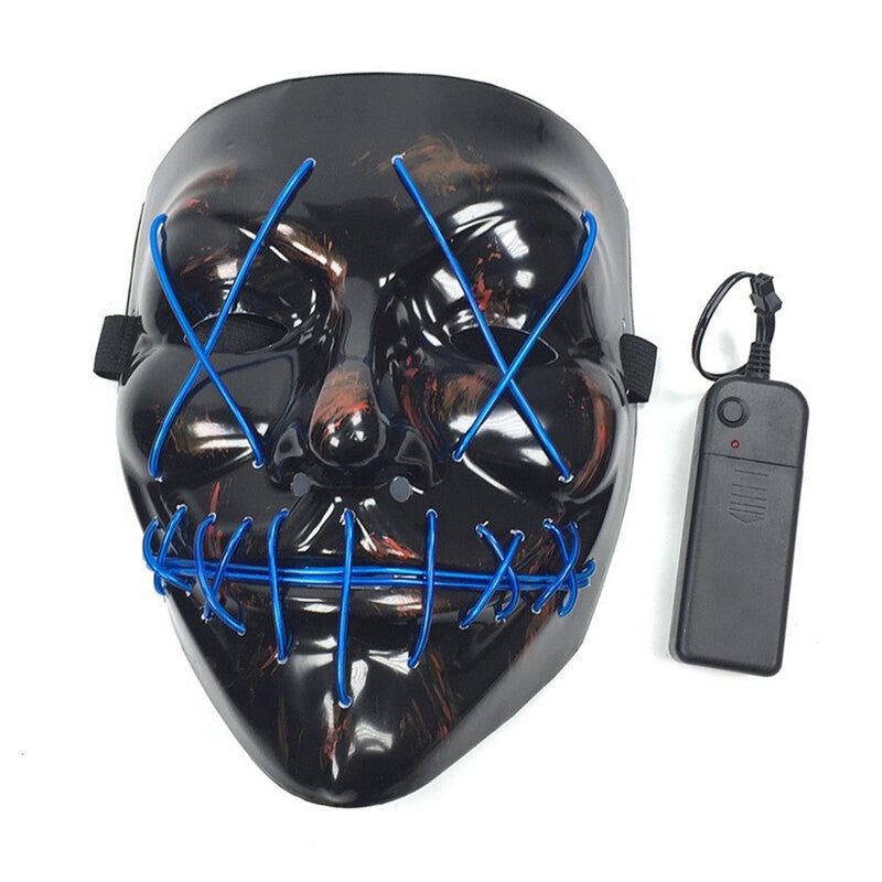 Scary Halloween Led Light Up V Shape Face Mask For Festival Cosplay Costume Masks