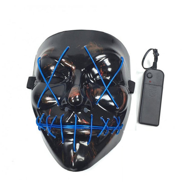 Scary Halloween Led Light Up V Shape Face Mask For Festival Cosplay Costume Masks