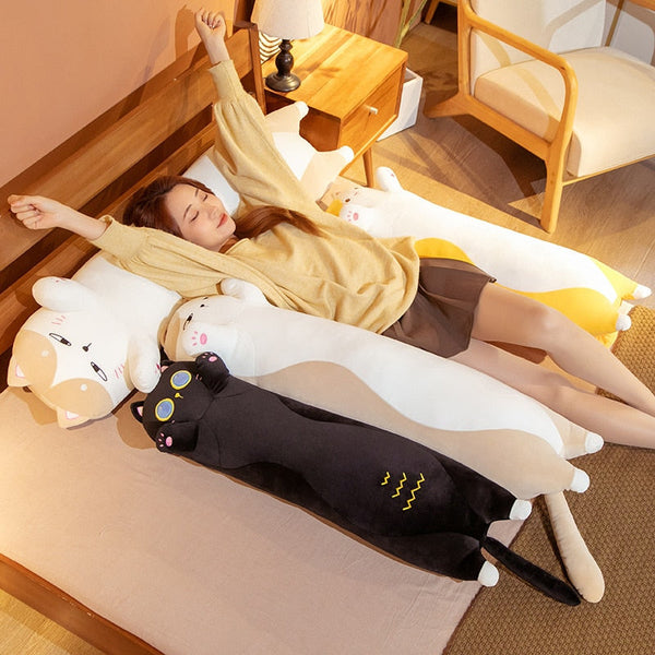 Cute Long Soft Plush Toy Sleeping Pillow Kawaii Cats Plush Toys