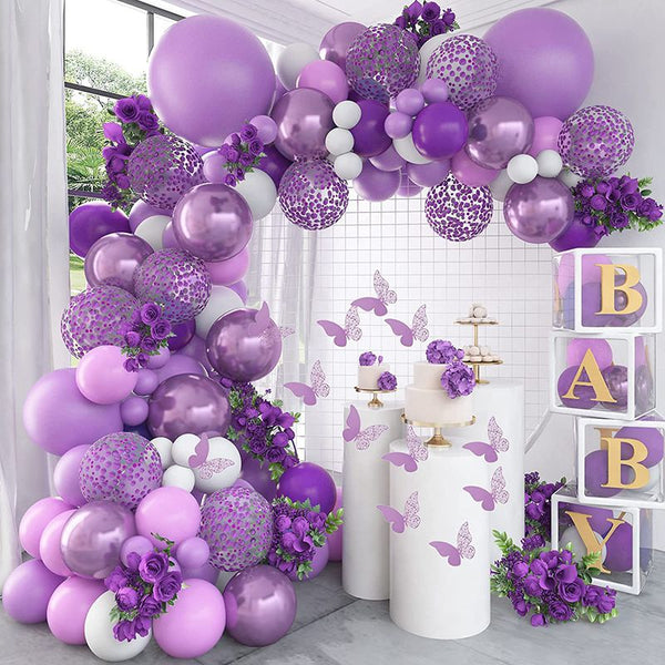 Butterfly Garland Arch Kit Purple Birthday Party Wedding Decor Balloons