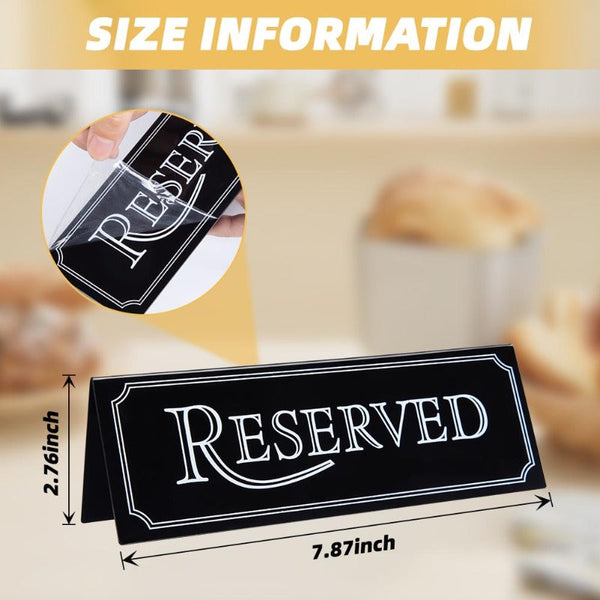 6Pcs Acrylic Reserved Table Signs Restaurant Wedding Party Restaurant Signs