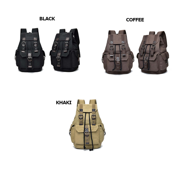 School Backpack Bags Hiking Canvas Bookbag For Men Travel Backpacks