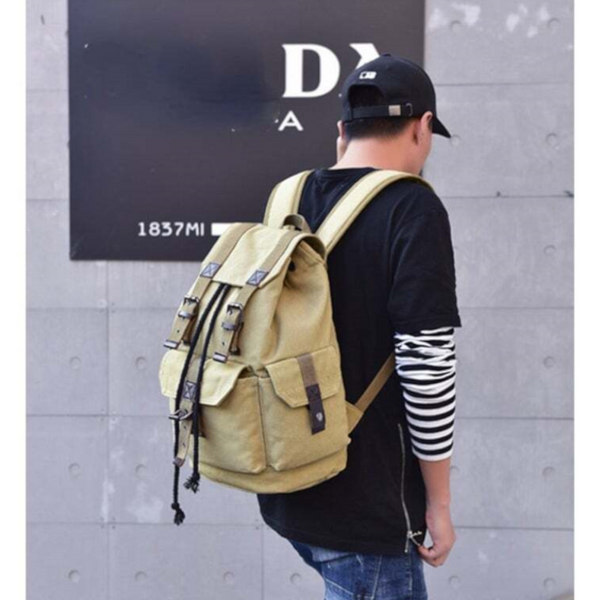 School Backpack Bags Hiking Canvas Bookbag For Men Travel Backpacks