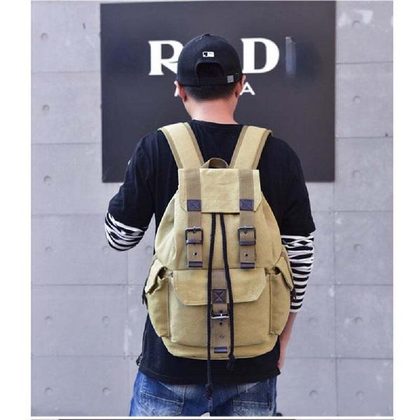 School Backpack Bags Hiking Canvas Bookbag For Men Travel Backpacks