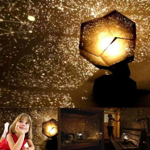 Science Starry Sky Projection Light Sleeping Lamp Diy Glowing Toy Black