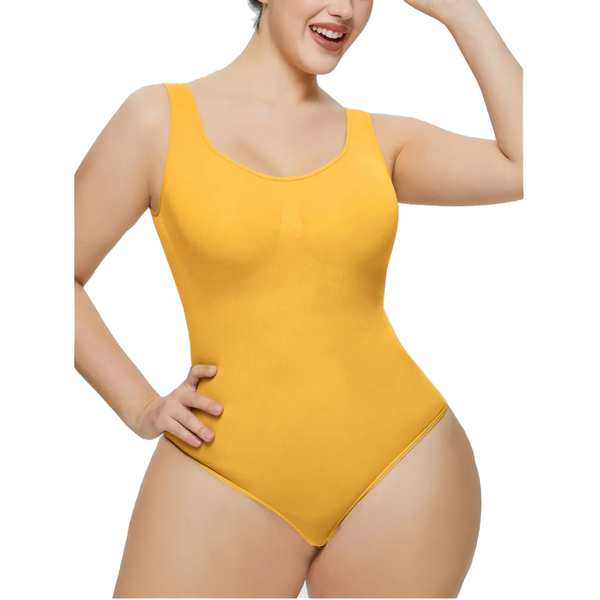 Scoop Neck Wide Strap Shaping Bodysuit Bodysuits