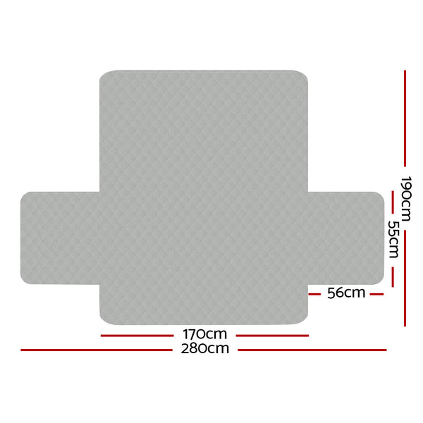 Artiss Sofa Cover Quilted Couch Covers Lounge Protector 3 Seater Grey Slipcovers