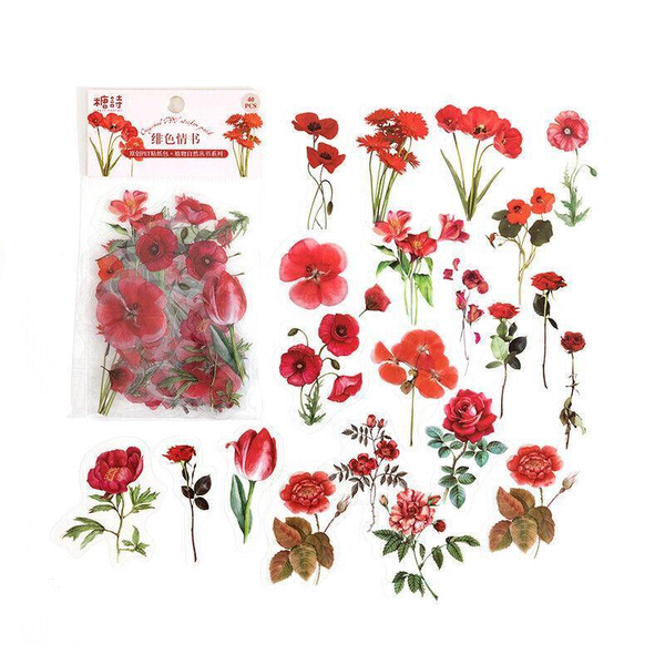 Scrapbooking Flower Stickers Pet Transparent Style B Scrapbooking Stickers