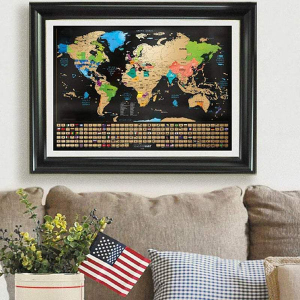 Posters Interactive Scratch Off World Map Travel Decor Posters & Prints