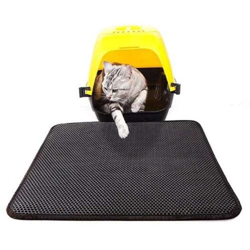 Scratch Pad Double Layer Cat Litter Mat Black 50X40cm Litter Trays