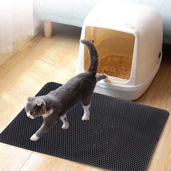 Scratch Pad Double Layer Cat Litter Mat Black 50X40cm