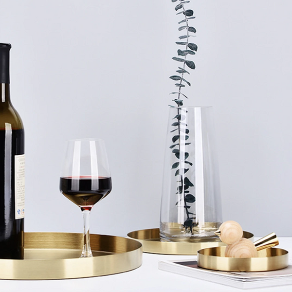 Stainless Steel Golden Tray Storage Decor Trays