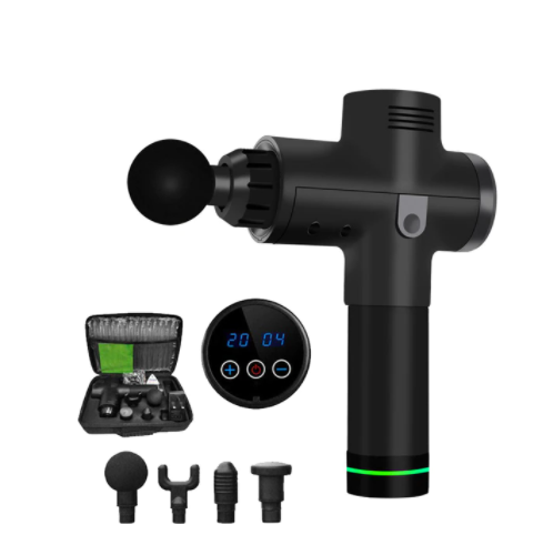 Lcd Electric Massage Gun 6 Heads 2600Mah Vibration Muscle Therapy 4000R / Min Massagers