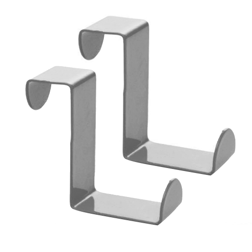 2Pcs Storage Stainless Steel Self Hanging Over Cabinet Door Hooks Hooks & Hangers