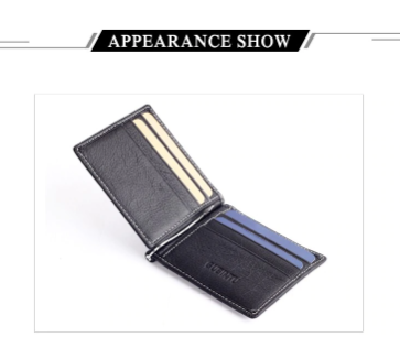 Veile Studios Women's Men Slim Leather Billfold Multifunction Wallet Money Clip Money Clips