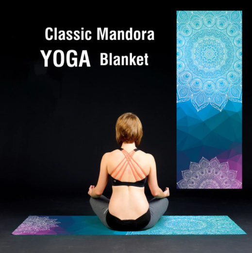 Colourful Mandala Yoga Towel Non Slip Portable Travel Pilates Blanket