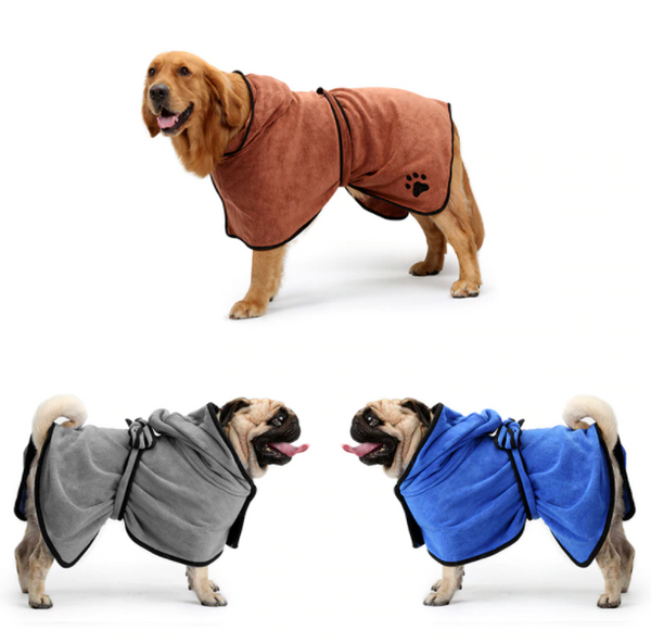 Absorbent Microfibre Dog Bath Robe Towel Dog Grooming