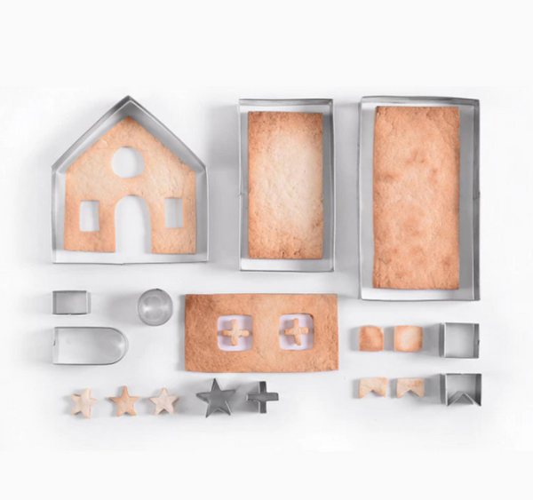 10Pcs 3D Gingerbread House Stainless Steel Christmas Set Cookie Cutters