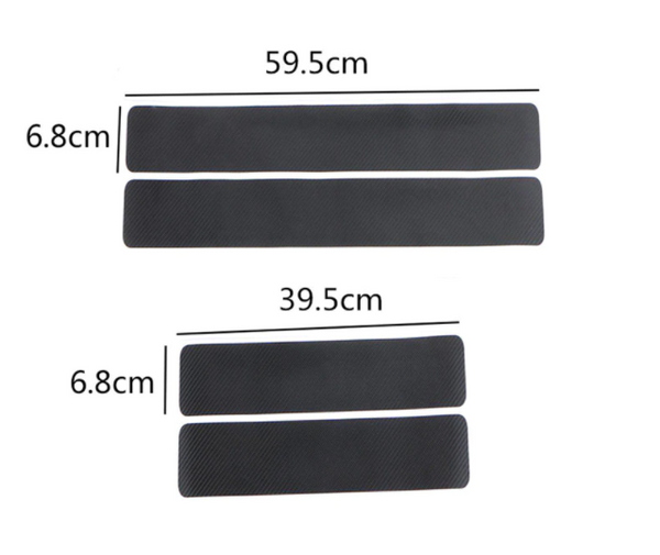 4Pcs Car Floor Mats Anti Scratch Carbon Fibre Vehicle Stickers Mouldings Trim