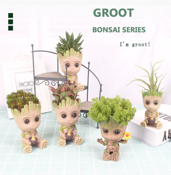 Little Groot Flowerpot Cute Tree Man Indoor Garden Baskets Pots Window Boxes