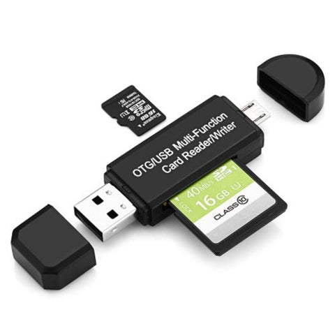 Sd / Micro Card Reader Usb Adapter And 2.0 Portable Memory For Sdxc Sdhc Black Memory Card Readers & Adapters