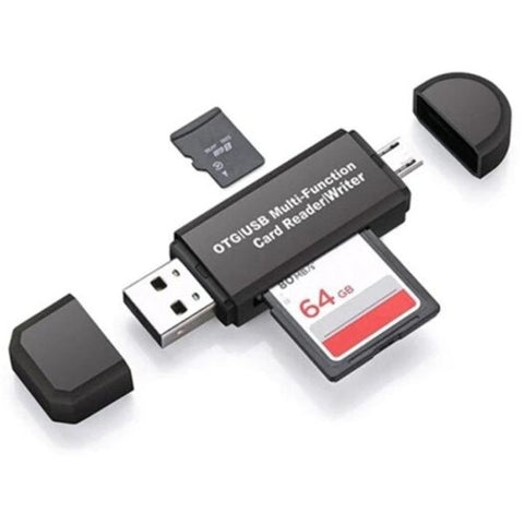 Sd / Micro Card Reader Usb Adapter For Sdxc Sdhc Black