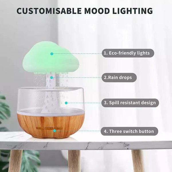 280Ml Rain Cloud Humidifier Relaxing Aromatherapy Led Usb Diffuser Humidifiers