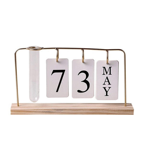 Glass Vase Flipping Calendar Home Office Desktop Organizer Calendars (Current)