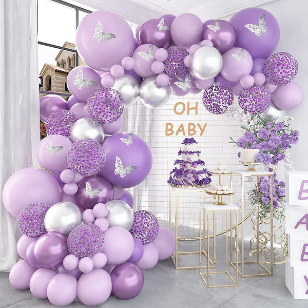 Butterfly Garland Arch Kit Purple Birthday Party Wedding Decor Balloons