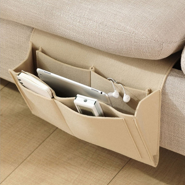 Felt Bedside Couch Storage Bag Pouch Home Organiser Pockets Storage Bins & Baskets