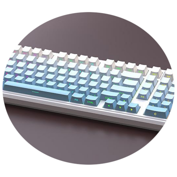 Tri Mode Rgb Mechanical Gaming Keyboard 102 Hot Swappable 4000Mah Battery 5 Layer Sound Dampening(Sky Blue On White) Keyboards