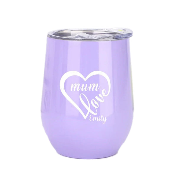Personalized Love Heart Wine Tumbler Themed Customized Name Gift For Couples Unique Engagement Valentine's Day Vacuum Flasks & Mugs