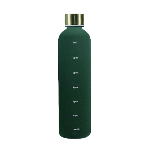 1 Liter Water Bottle Time Marker Bpa Free Frosted Drinkbottles Stainless Steel Lid Water Bottles & Vacuum Flasks