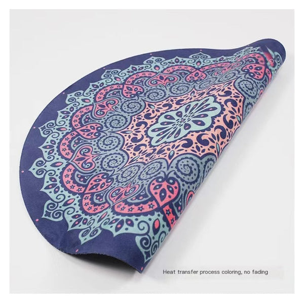 Round Yoga Mat Rubber Non Slip Thick Wide Meditation Floor Mats & Non Slip Towels