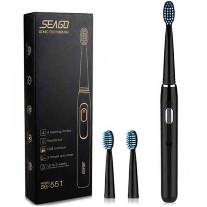 Sg 551 Usb Rechargeable Sonic Electric Toothbrush Black Electric Toothbrushes