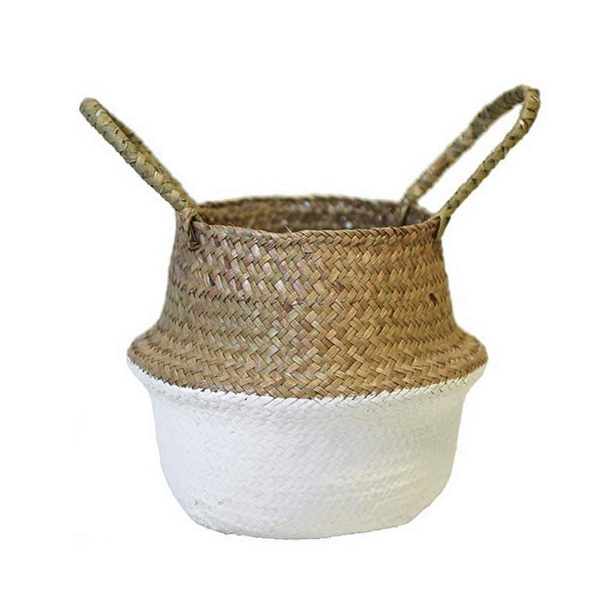 Seagrass Wicker Basket Boho Decor Storage Solutions Planters & Vases