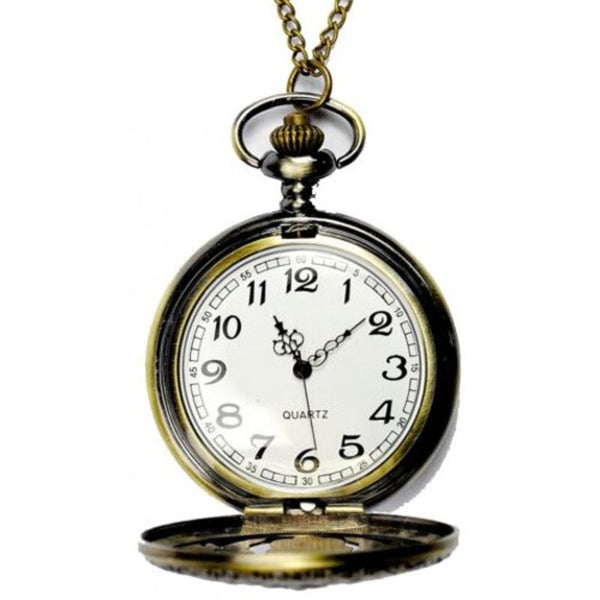 Veile Studios Seasonal 3152438 Retro Exquisite Butterfly Carved Flower Hollow Pocket Watch Champagne Gold Pocket Watches