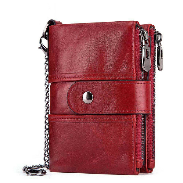 Secure Multi Function Rfid Wallet Anti Theft Red Wallets