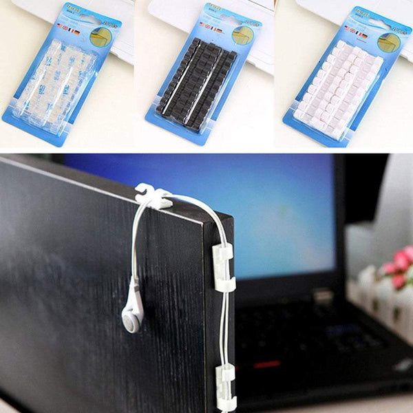 Self Adhesive Cable Clips Durable Organiser Wire Holder Organisation Cable Ties & Organisers