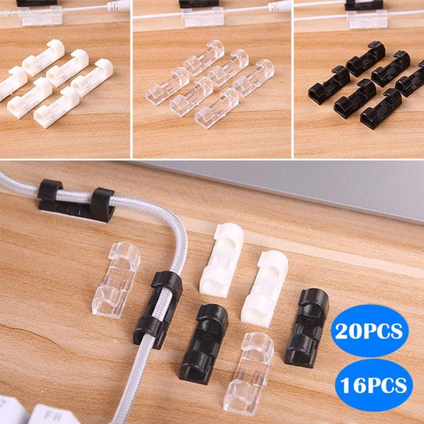 Self Adhesive Cable Clips Durable Organiser Wire Holder Organisation Cable Ties & Organisers