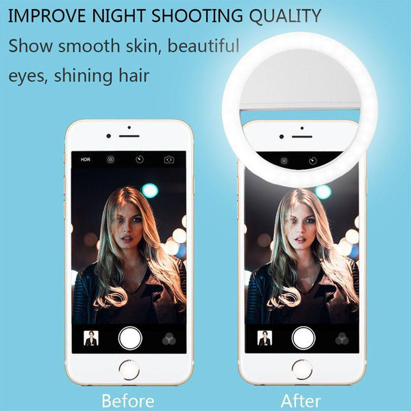 Selfie Portable Led Light Ring Fill Camera Flash For Mobile Phone Iphone Samsung