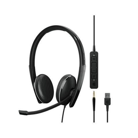 Sennheiser | Adapt 165T Usb Ii On-Ear, Double-Sided Usb-A Headset, 3.5 Mm Jack And Detachable Cable With In-Line Call Control