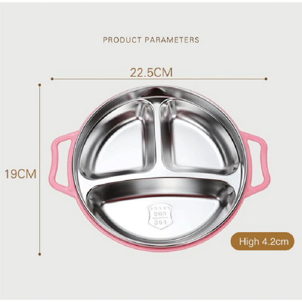 2Pcs Stainless Steel Children Tableware Creative Dinner Plate Separation Training Dinnerware Set Feeding Bowl Bowls & Plates