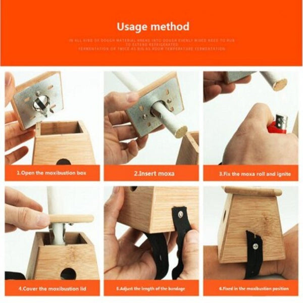 Serdokntbig One Moxa Holes Bamboomoxa Box For Easy Reliable Moxibustion Therapy Acupuncture Devices