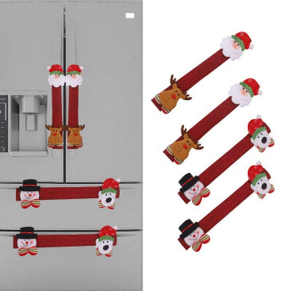 Christmas Decorations Set Of 4 Refrigerator Door Handle Covers Cute Dishwasher Party Decorations