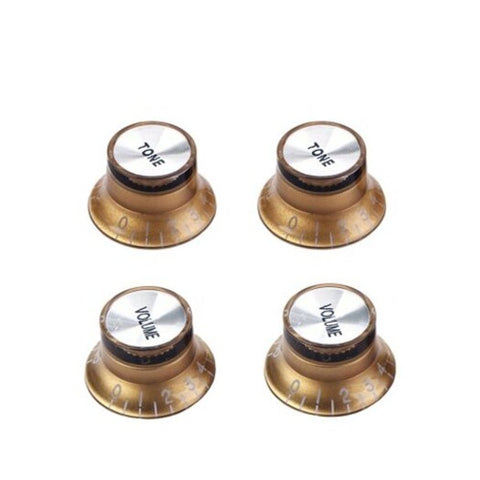 Set Yellow Silver Top Hat Knob For Gibson Les Paul Multi